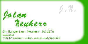 jolan neuherr business card